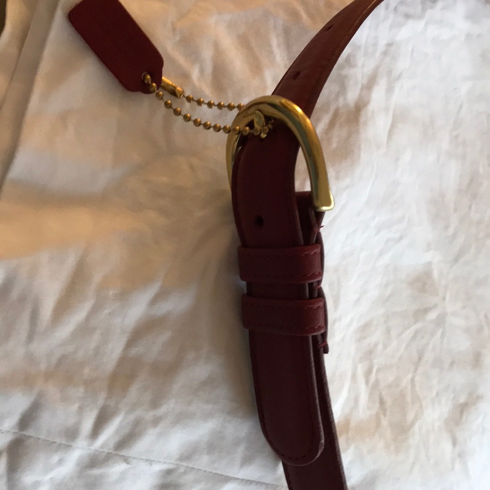 Like New Coach authentic dark Red Leather M belt - Picture 4 of 5